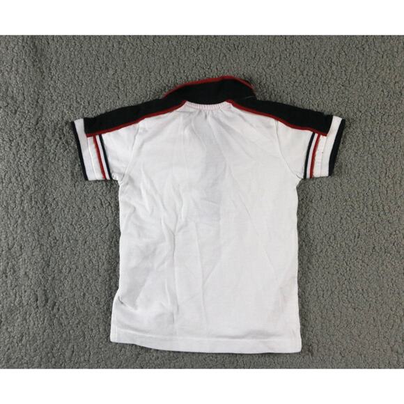 Moncler Polo Shirt Infant 18M White Black Red Pipping Short Sleeve - Picture 2 of 8